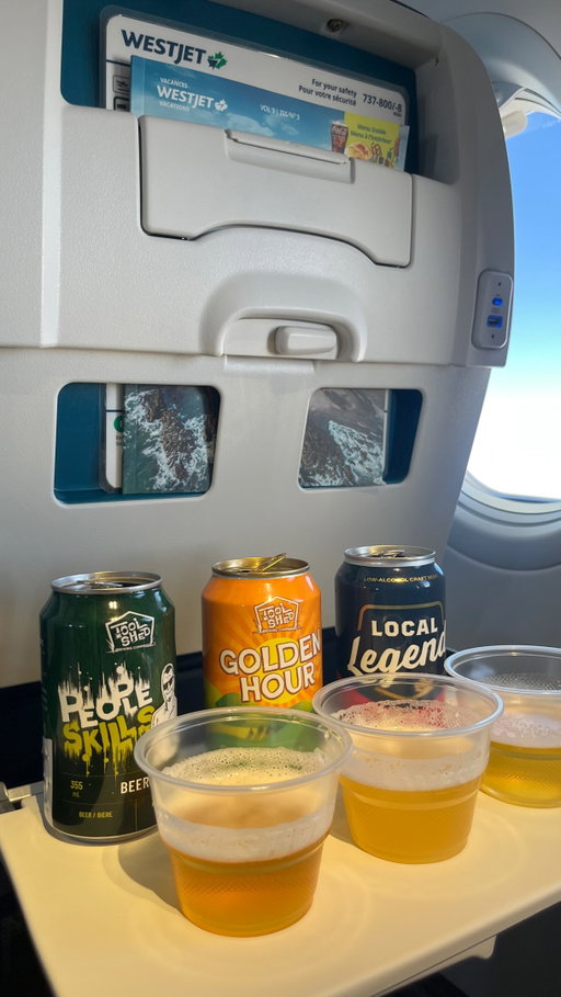 Cheers to a new partnership! 🍻We’re proud to officially welcome @toolshedbeer on board as our exclusive beer provider. #SupportLocal #CanadianBeer #WestJet
 Santé à ce nouveau partenariat! 🍻 Nous sommes fiers d’accueillir officiellement Toolshed Brewing en tant que fournisseur exclusif de bière à bord.  #AchetonsLocal#BièreCanadienne