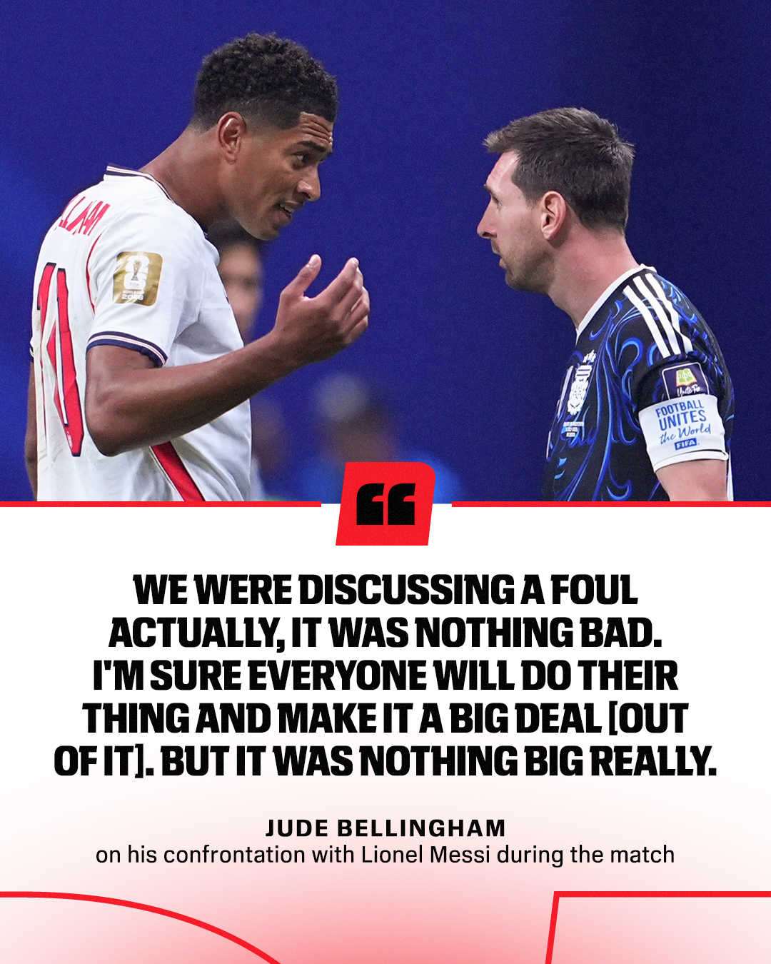 Jude Bellingham explained his confrontation with Lionel Messi during the World Cup semifinal 👀
