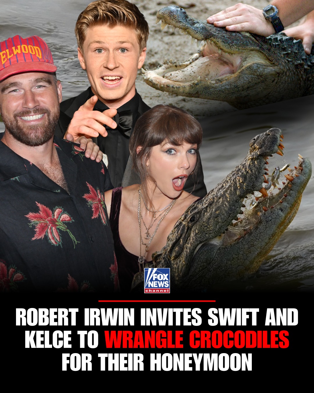 On the off chance Taylor Swift and Travis Kelce's honeymoon plans are still up in the air, Robert Irwin has a wild suggestion.

The Australian wildlife conservationist is inviting the newlyweds to spend their honeymoon at his family's five-star Crocodile Hunter Lodge at Australia Zoo, even after the couple skipped his earlier offer to get married there.

Irwin had previously offered to host the ceremony at Australia Zoo, which apparently holds quite a few weddings overlooking its African savanna section.

"It was between Australia Zoo and Madison Square Garden," Irwin joked. "It's a long flight."

Now he's pitching an infinity pool overlooking kangaroos at Crocodile Hunter Lodge, saying, "If that doesn't say honeymoon, I don't know what does."