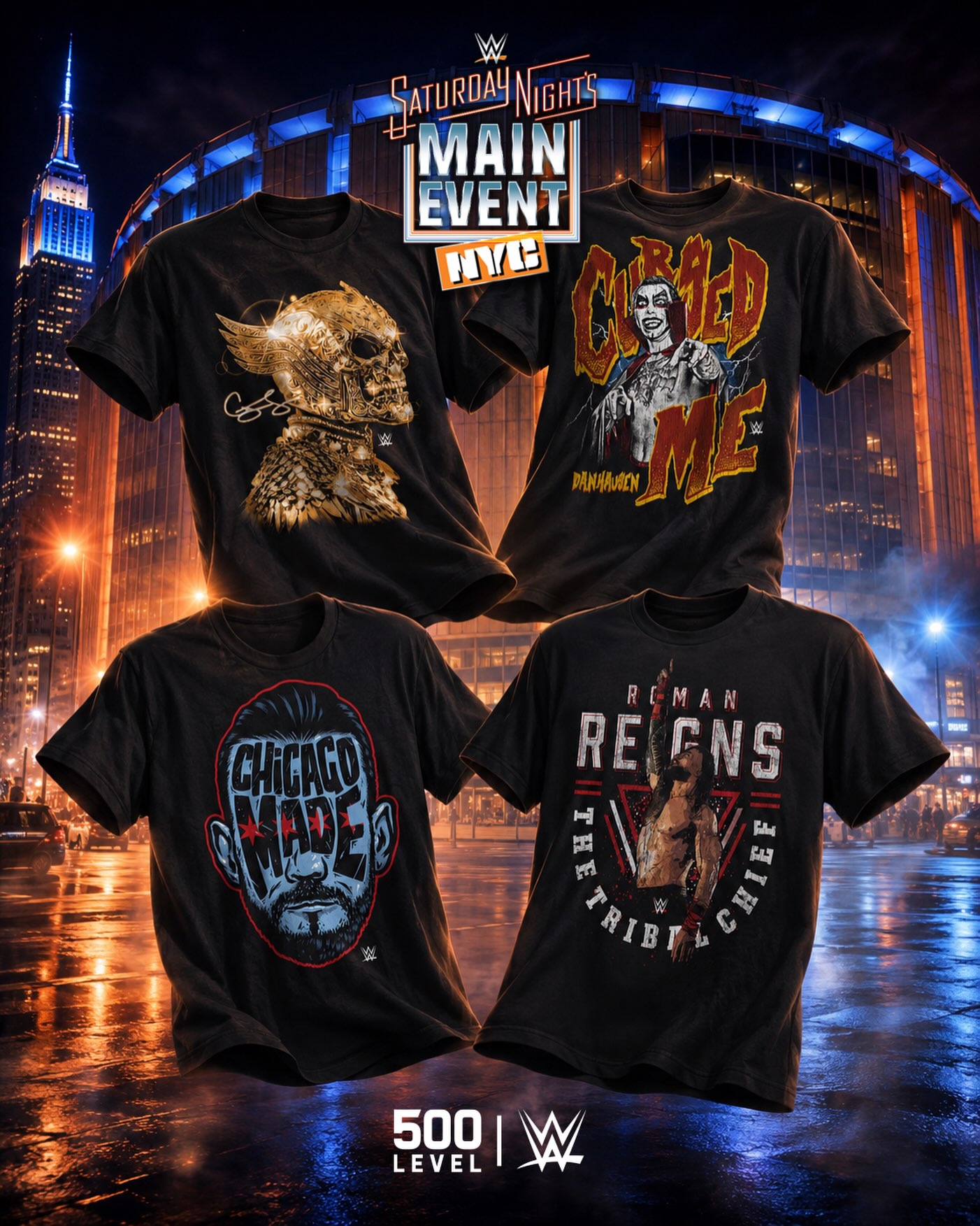 The Garden is calling. 🗽🔥

WWE Saturday Night’s Main Event takes over Madison Square Garden on July 18. Rep CM Punk, Cody Rhodes, Danhausen, Roman Reigns and more with officially licensed gear from 500 LEVEL.

Shop now at 500LEVEL.com.

#LiveLikeaLegend