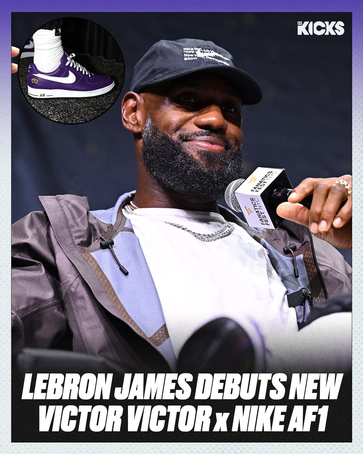 LeBron James debuted a purple Victor Victor x Nike Air Force 1 Low ‘01 at Fanatics Fest 🔥

(via stevenvictor/IG)