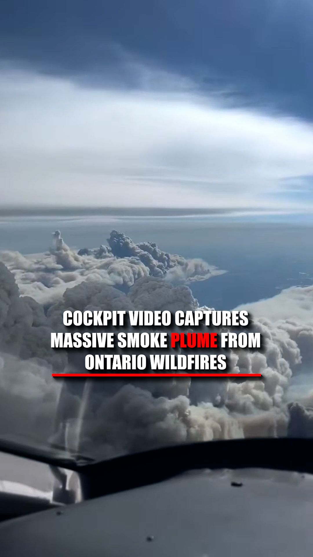 A massive wall of smoke is seen rising over northern Ontario as wildfires continue to burn across the province.

This aerial footage, filmed near Thunder Bay by pilot Scott Hatton, shows just how far the smoke is spreading as dozens of wildfires burn across Ontario.

Smoke from Canadian wildfires is now impacting Americans, pushing air quality across multiple states into the EPA's "unhealthy" to "hazardous" range.