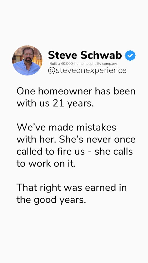 You have to earn the right to fail. 

A 21-year partnership doesn’t survive because you’re perfect. It survives because you’ve banked enough trust to weather the inevitable storms.

When you consistently deliver excellence during the good years, your clients don’t look to fire you when a mistake happens, they look to solve the problem with you. Invest deeply in your relationships today, because that capital is what secures your business tomorrow.

Bigger isn't the win. Better is. #RelationshipCapital #CustomerLoyalty #PropertyManagement #BusinessTrust