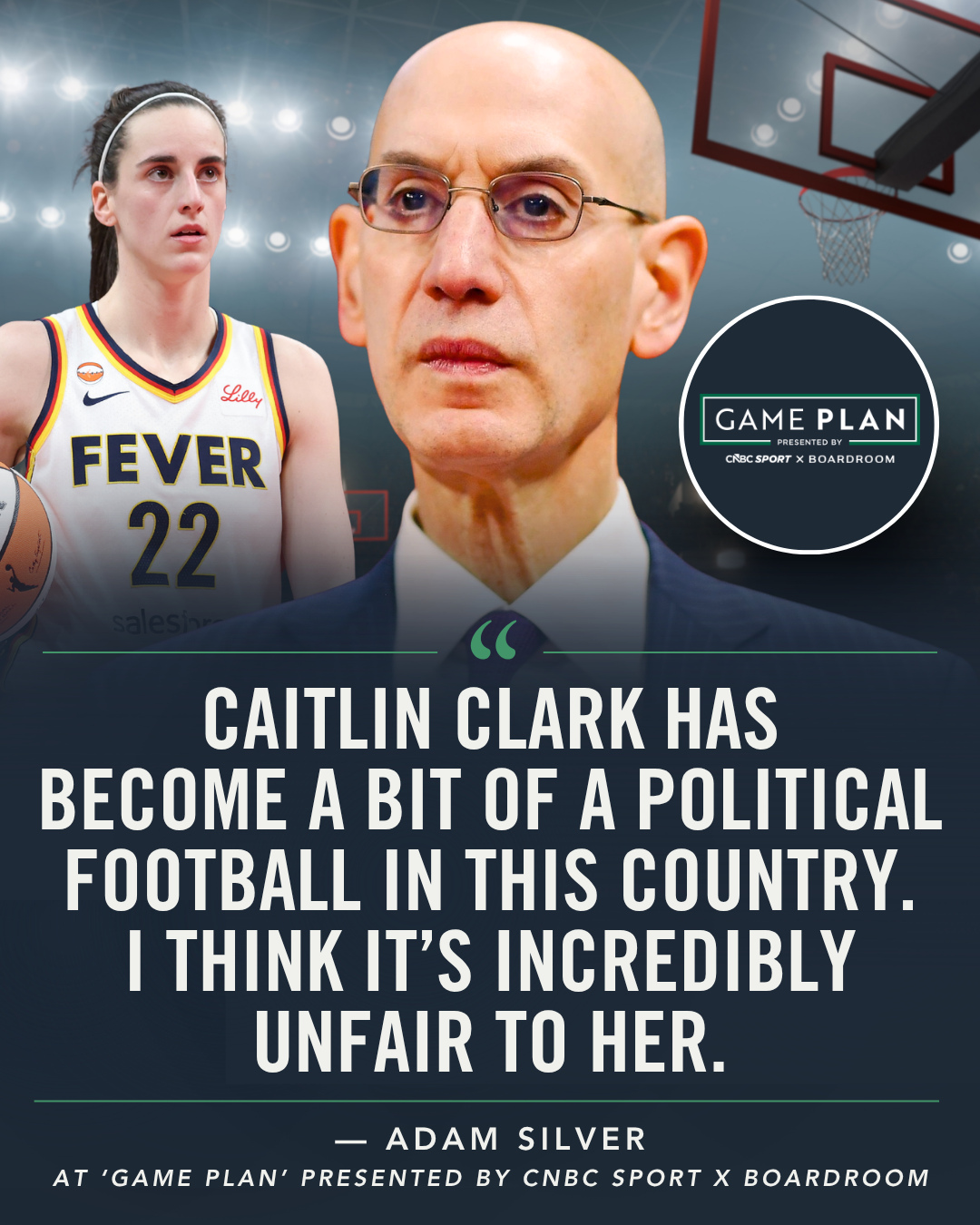 Adam Silver speaks on Caitlin Clark at Game Plan.