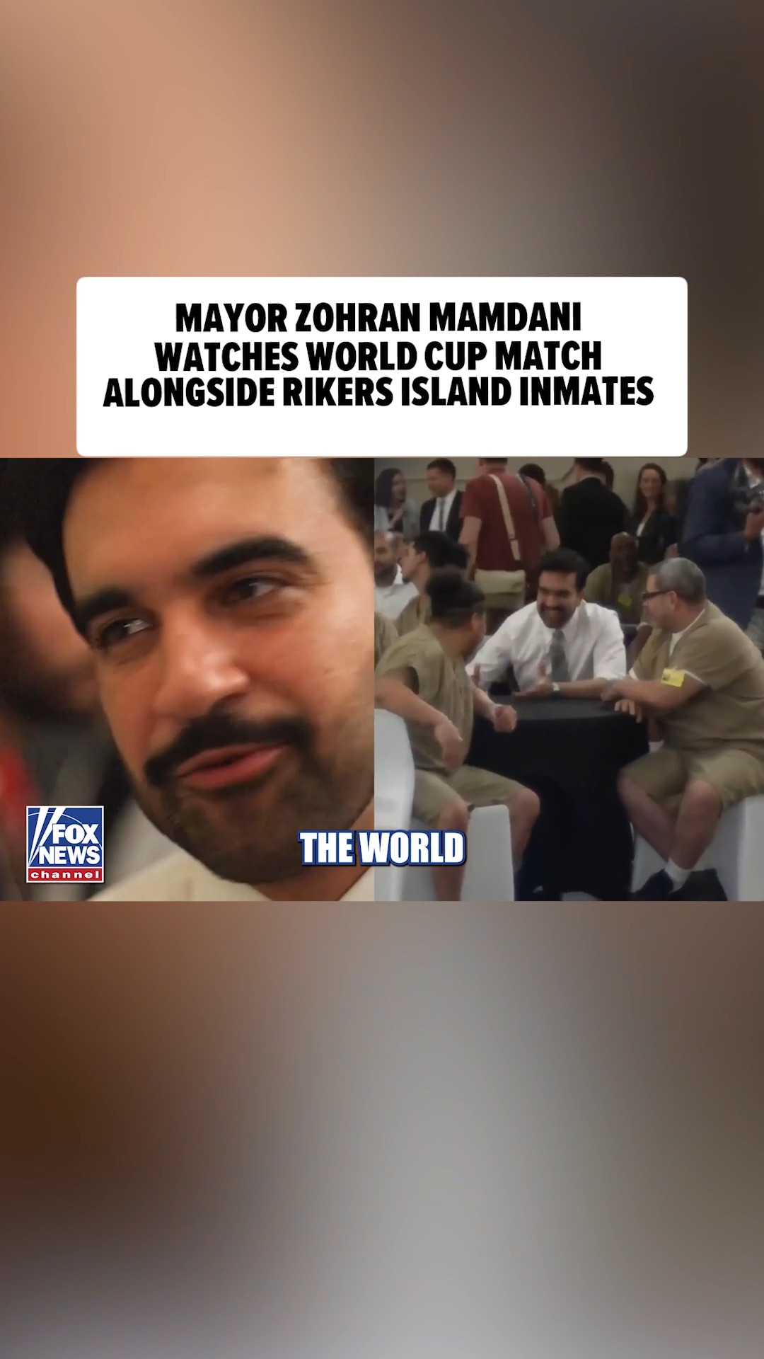 ⚽👀 Mayor Zohran Mamdani watches the World Cupmatch alongside Rikers Island inmates.

🎥: Fox News
