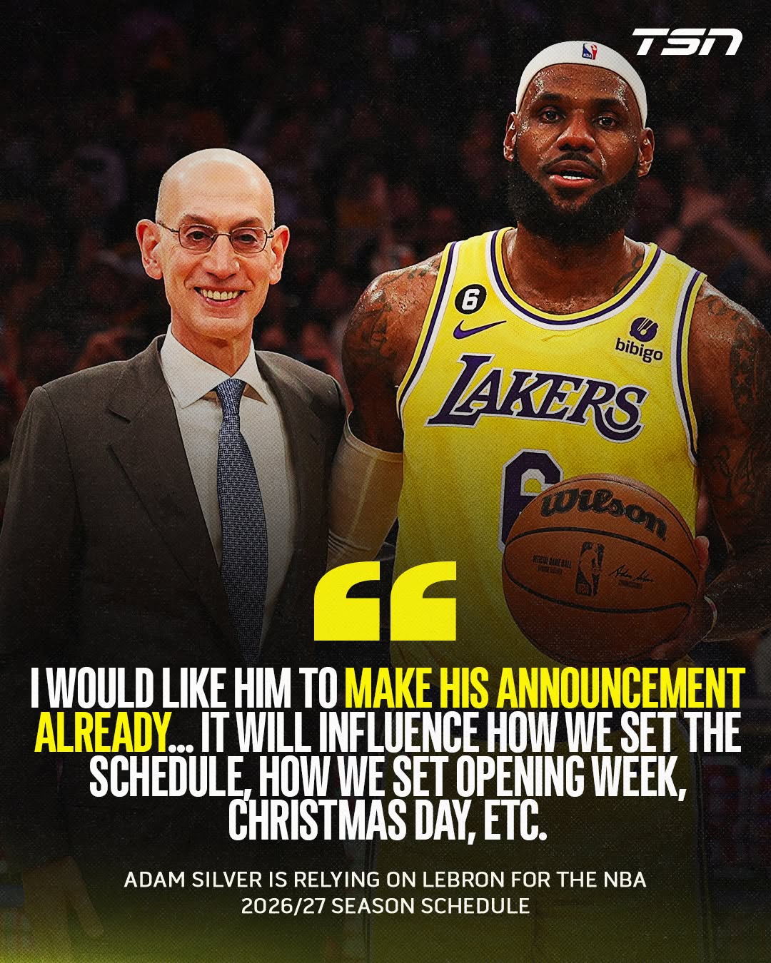 Adam Silver shares his thoughts on LeBron James taking his time before deciding his next NBA team. 🏀🎙️