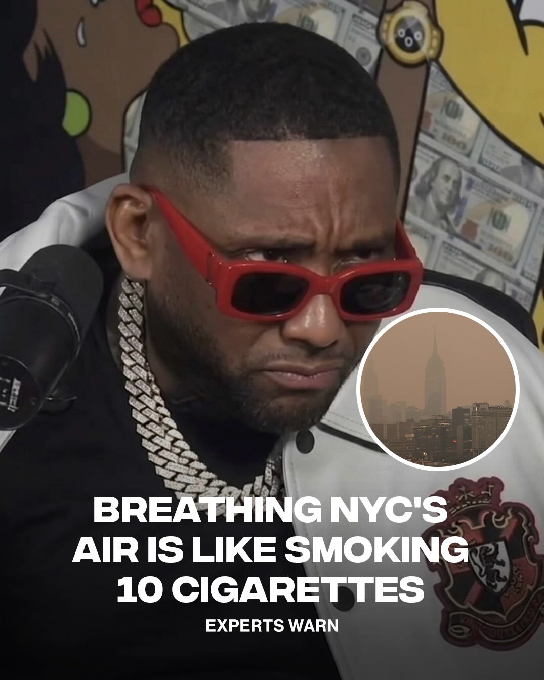 Your lungs deserve a day off 💨

Experts say breathing NYC’s wildfire smoke for a full day could equal smoking up to 10 cigarettes. With air quality at unhealthy levels, officials are urging New Yorkers to stay indoors and avoid prolonged outdoor exposure.

[📸: via/ GettyImages]