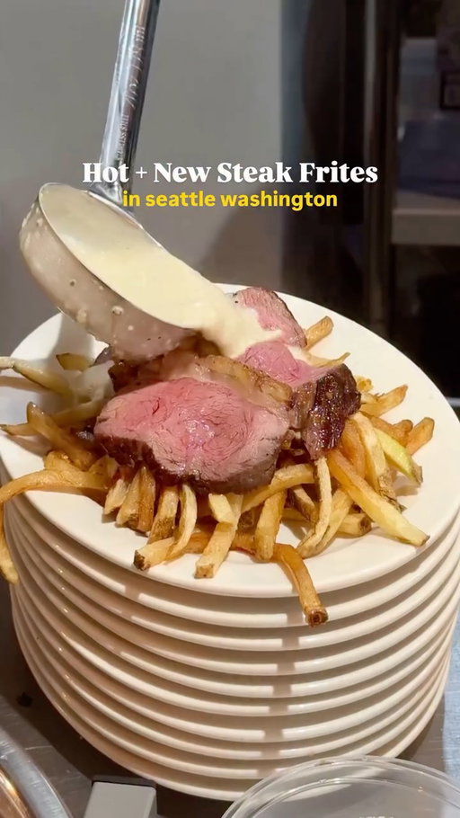 New Steak Frites Bistro you should add to your list! @steakeasy.bistro is not messing around when it comes to their steaks here. Cooked to perfect medium rare, juicy and so tender. 

I literally tried the entire menu, and such a great casual date spot! It’s quick, affordable, and worth every penny. 

- House 4oz Sirloin Cap Steak Frites ($15)
- House 8oz Sirloin Cap Steak Frites ($25)
- House Duck frites ($25)
- Homemade Butter Lettuce Caesar Salad ($10)

Sauces: 
- Mushroom Bordelaise 
- Sichuan Au Poivre
- Aji Limo Chimichurri

From the same owners of @secret.congee, @ginger.scallion, and @okonomiyaki.jibanya - these brothers are absolutely killing it! Go show them your love by visiting to any of these spots, they’re all really good! 

#steakfrites #steakandpotatoes #mediumrare #seattlefood #seattleeats