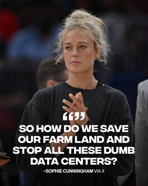 Sophie got Twitter talking right now 👀

Sophie Cunningham got Twitter talking after questioning the expansion of AI data centers and what it really means for America’s farmland.

[📸: via/ GettyImages]