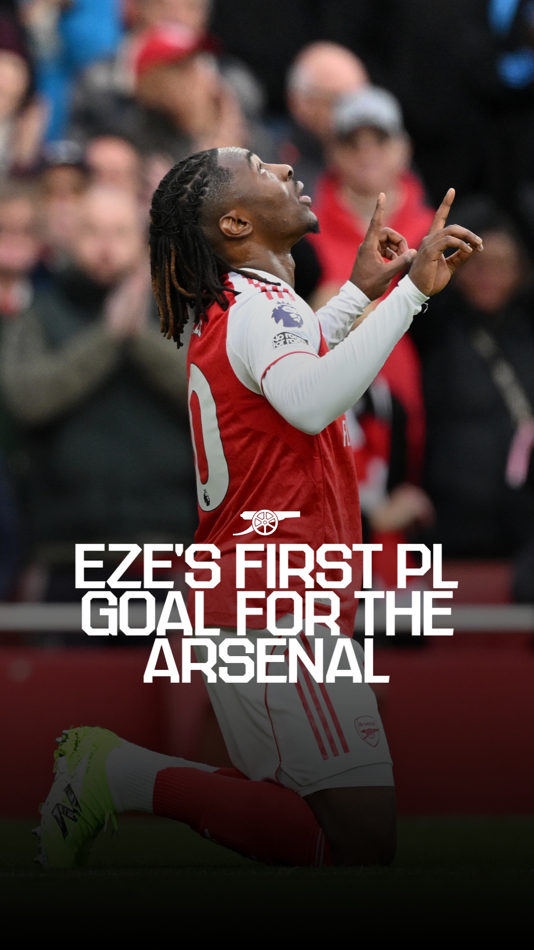 🗓️ MW28: Crystal Palace (H)⁣
⁣
Ebs' first Premier League goal for The Arsenal ✊