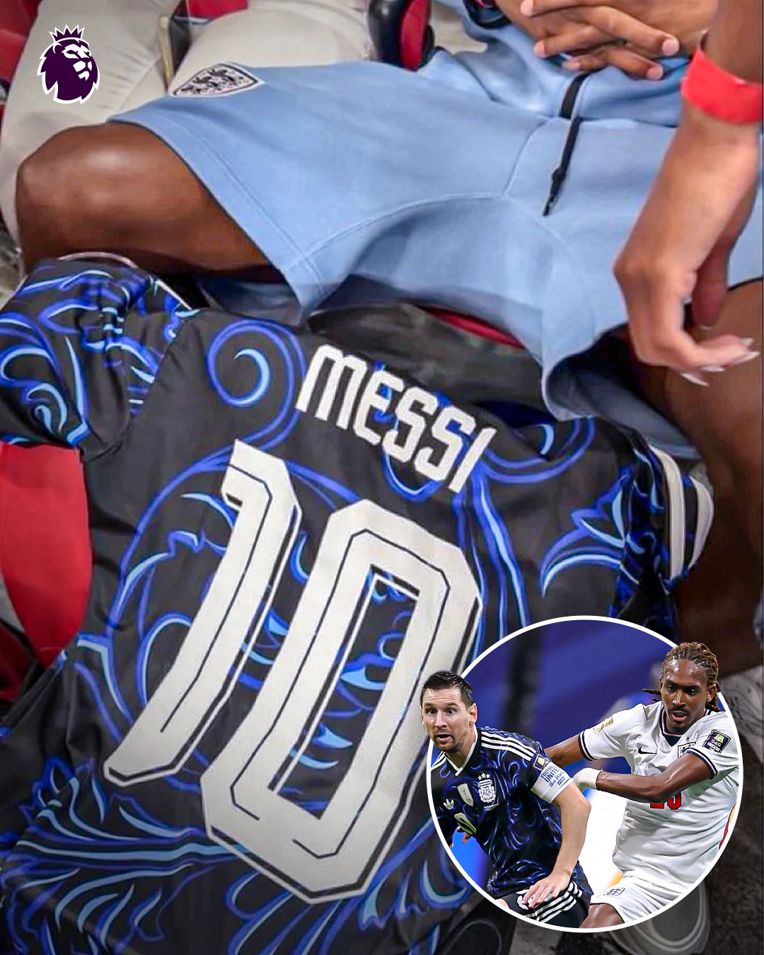 Djed Spence got Lionel Messi's shirt after England's World Cup semi-final defeat to Argentina 🤝👕

📸 @bri_sx