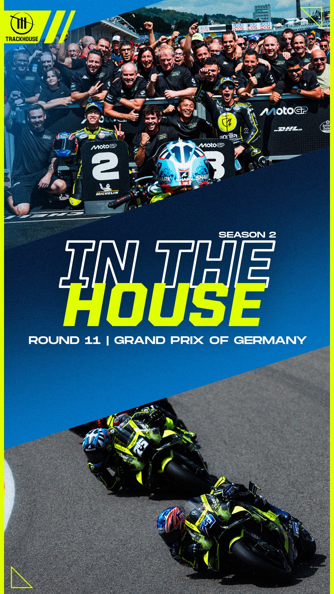 🇩🇪 Round 11 and the SuperFile Trackhouse MotoGP Team signs off in style before the summer break.

Another double podium in the Grand Prix keeps the momentum firmly rolling. Ai now sits 2nd in the Riders’ Championship, while Raul closes the gap to the top 5. The best way to head into three weeks off.

📺 SuperFileTrackhouseMotoGPTeam 
🔗 full vlog link in bio.

#InTheHouse #GermanGP