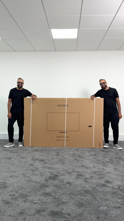 All set to watch the Final! Unboxing the 85” Sony BRAVIA 9 II featuring independently driven RGB LEDs, a new unique anti-glare and reflection screen, and a next-generation theatre system - Ad 😍 #asmr #loop #sonybravia9ii #unboxing #supersaf