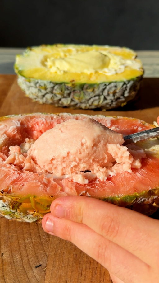 Two Ingredient Pineapple Sorbet with golden sunlight from the smoke floating around the air in New York 😅

#easydessert #pineapple #recipe #cooking #icecream