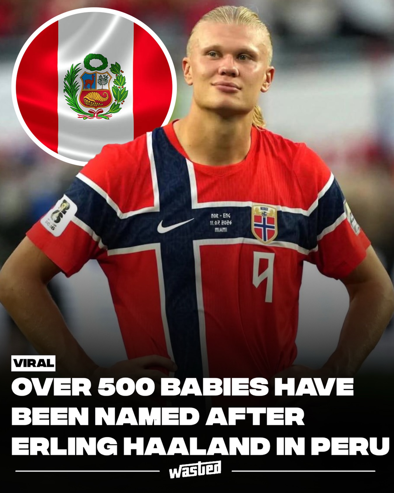 Peru apparently has a lot of Erling Haaland fans. Hundreds of newborns in the South American country have been named after the Norwegian football star during the 2026 World Cup, according to the nation's official civil registry, RENIEC.

The figures are remarkable. Officials say 468 babies were registered with "Haaland" as their name, another 91 were given the full "Erling Haaland," and four families went all the way with "Erling Braut Haaland." The surge took off after Haaland's brace against Brazil sent Norway past the five-time champions and on to the country's first-ever World Cup quarterfinal. The curious part is that Peru has no obvious link to him at all: the nation didn't even qualify for this World Cup, and Haaland has never played there.

It fits a beloved Peruvian tradition of treating football's biggest names as unofficial godparents. RENIEC data shows more than 33,800 Peruvians are named after Neymar, over 3,400 carry "Messi," including some legally named "Lionel Messi", and Cristiano Ronaldo and Lamine Yamal each have more than 1,100 namesakes. Peruvian law gives parents wide latitude, barring only offensive names. As RENIEC spokesperson Iván Torres put it, football stars regularly inspire these choices, before adding the line that says it all: "Haaland is also Peruvian."

Sources: TODAY, beIN Sports, Euronews.