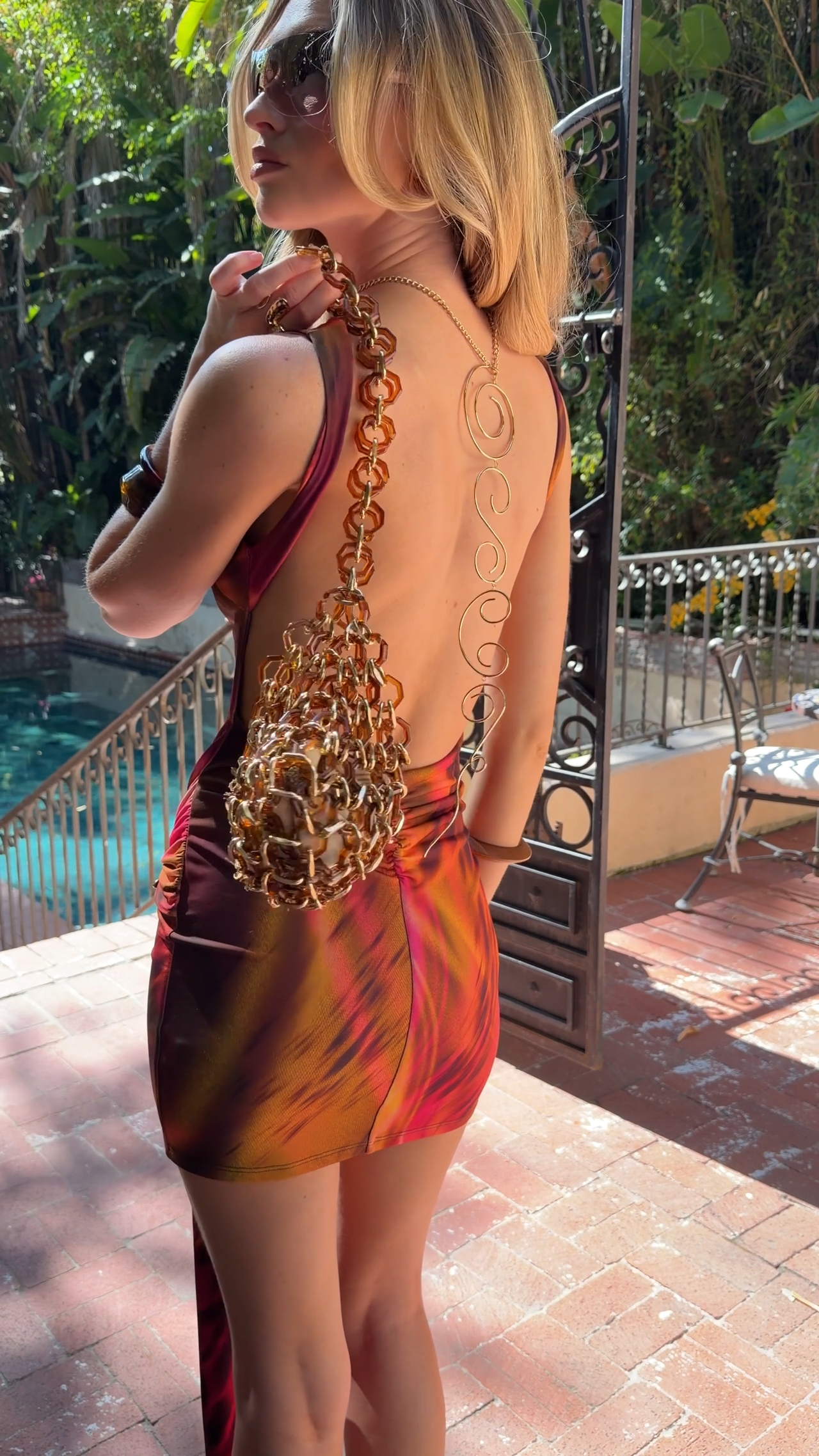Making you look twice 😉❤️

- Samira Textured Stripe Tankini 2 Piece Bikini
- Taylor Backless Abstract Mini Dress
- Midnight Link Back Chain
- Grand Prix Sunglasses