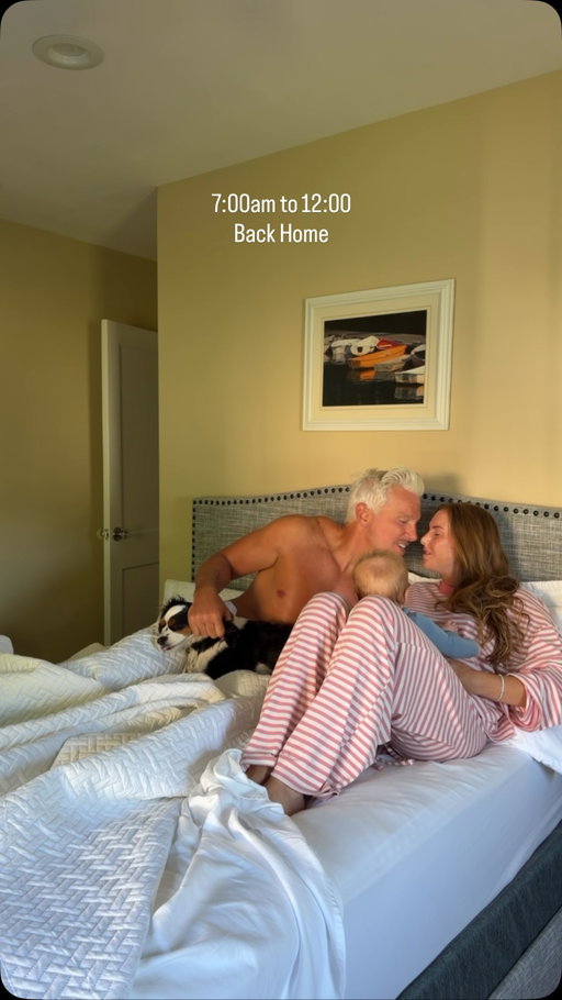 This summer has been so special so far making these new memories with my family. Grammy and Papa could not be happier to have us around. ❤️ @em_stomatuk 
#family #home #agegap #workout #newborn