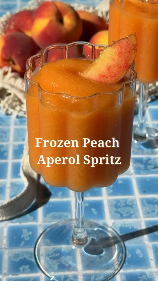 Frozen Peach Aperol Spritz (serves 2)
 
2 cups frozen peaches 
½ cup Aperol 
¼ cup orange juice 
1 cup prosecco 
Peach slice for garnish

Blend all ingredients in a blender until smooth. 

#spritz #aperolspritz #spritzseason #summercocktails #cocktailrecipes
