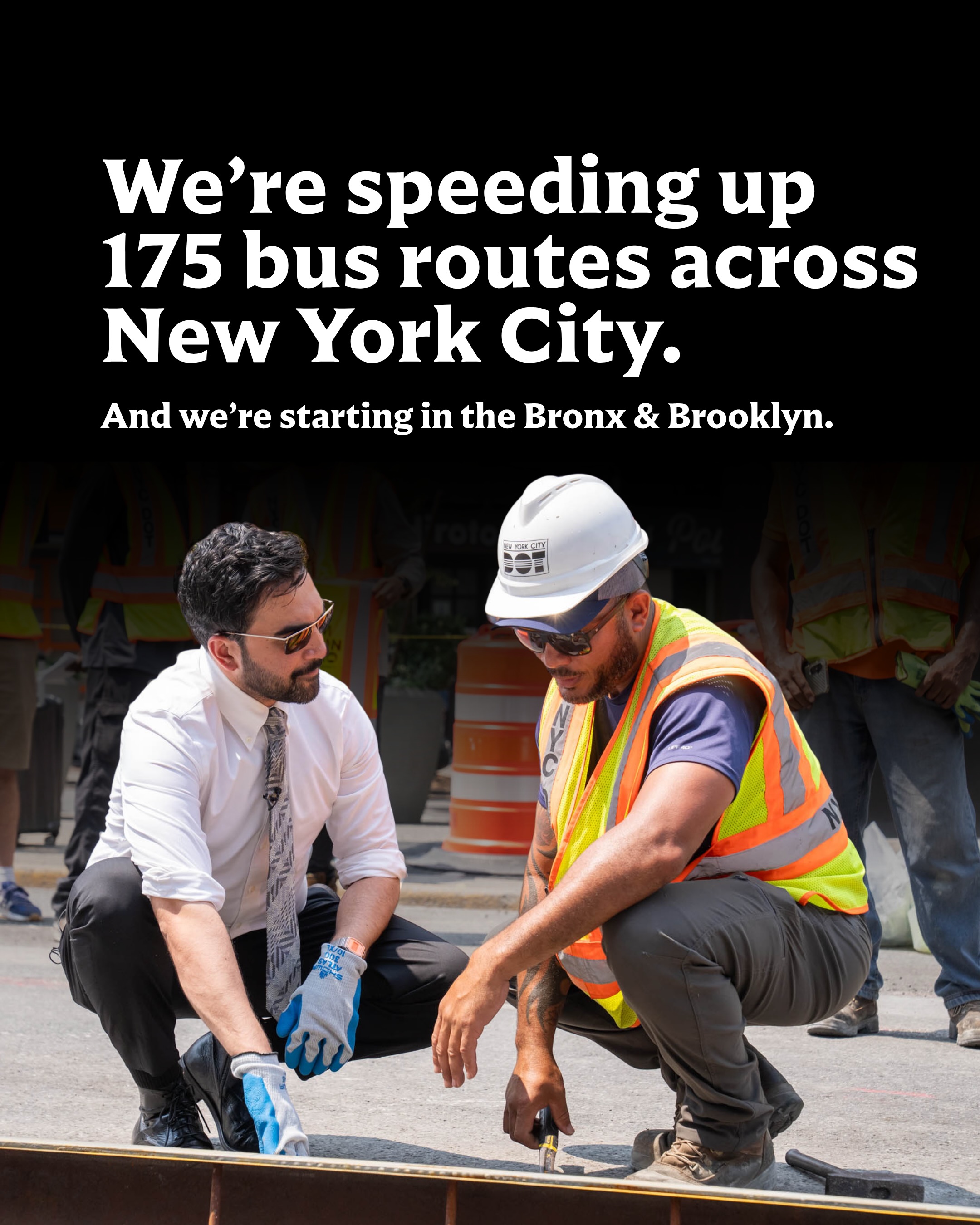 New York City should have the best buses in the world. That’s our goal. But the first step is incredibly important: hearing from New Yorkers in the neighborhoods where these big infrastructure changes will be made.

RSVP to community engagement events at organize.nyc.gov/fastbuses to help bring rapid bus transit to 175 bus routes in New York City.