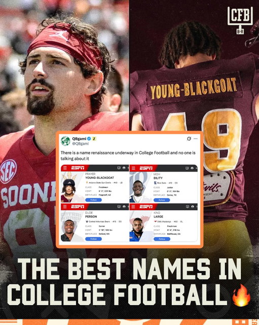 There are some WILD names in college football this season 😭

Who has the best one? 🤔

(@QBgami/X)