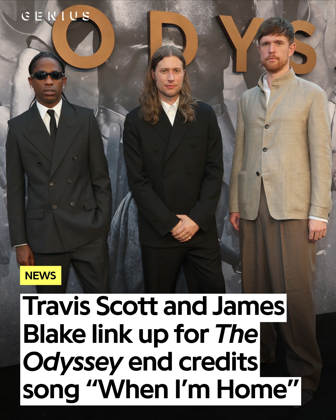 @travisscott, @jamesblake & @ludwiggoransson teamed up for “when i’m home” 🎶🔥

the trio joined forces for the original end credits song from christopher nolan’s 'the odyssey.' ✨

the track marks another creative collaboration between travis and nolan, following the filmmaker’s direction of the visuals for “modern jam” from travis’ 2023 album 'utopia' 🎥