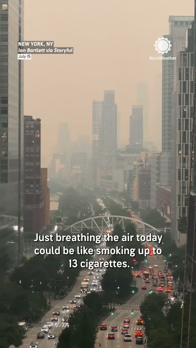 Just breathing the air could be like smoking up to 13 cigarettes, as Canadian wildfire smoke creates unhealthy and dangerous air quality for millions across the Great Lakes and Northeast.