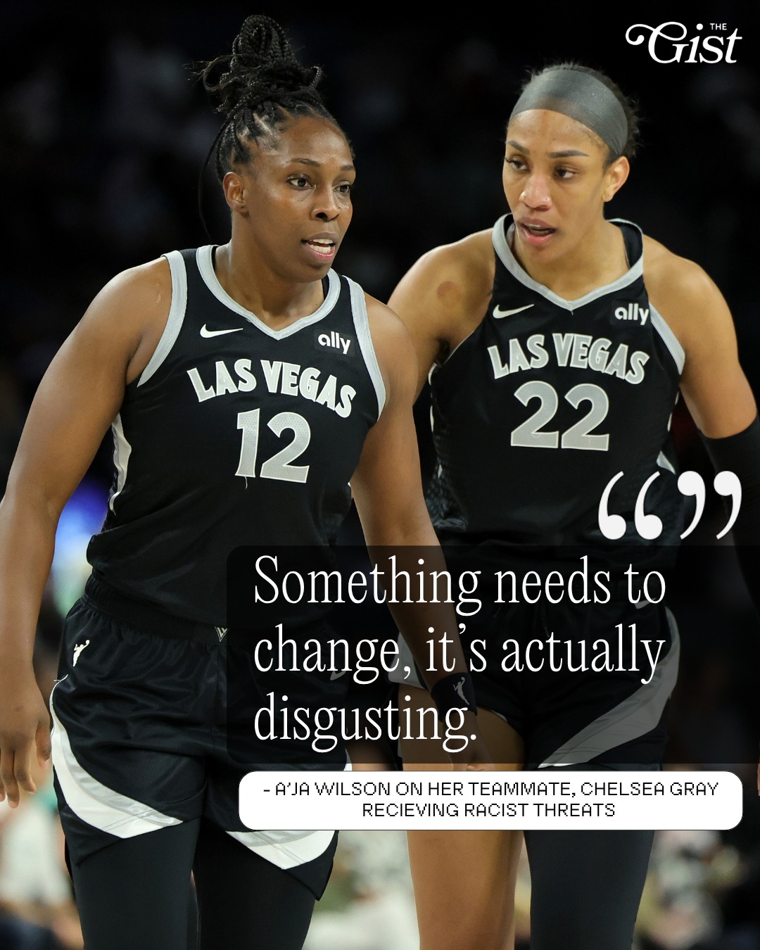 There’s no place for racism in sports. Period. ⁣
⁣
After the Las Vegas Aces' loss to the Indiana Fever on Sunday, Chelsea Gray shared a racist message she received on Instagram, writing, "People act like we make this up." The sender was later identified as an employee of Hilton Grand Vacations, and the company confirmed the individual is no longer employed, stating the behavior violated multiple company policies and did not reflect its values. ❌⁣
⁣
The incident has once again put a spotlight on the abuse Black WNBA players continue to face online. For example, Phoenix Mercury star Alyssa Thomas revealed she received racist messages and death threats following an on-court altercation with the Fever's Caitlin Clark in June. 🏀⁣
⁣
Players across the league have made it very clear, the problem is much deeper than basketball. 😕⁣
⁣
#WNBA #womenssports #basketball