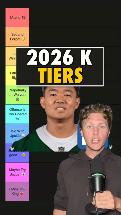 KICKERS ARE FUN 🗣️

Fantasy football kickers sleepers and targets. My full list of kickers ranked

#fantasyfootball #fantasyfootballadvice #walterpicks #nflfantasy #kickers