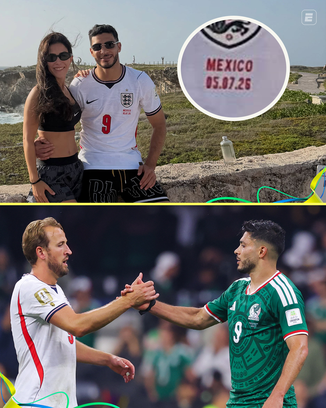 Raúl Jiménez, atacante da seleção mexicana, saiu pra curtir as férias com a camisa que ele trocou com o Harry Kane na Copa do Mundo🇲🇽🤝🏴󠁧󠁢󠁥󠁮󠁧󠁿

👉 Assista à final da Copa do Mundo FIFA pela CazéTV, no #DisneyPlus, sem custo adicional.

#ESPN2026 #FIFAWorldCup #mexico #inglaterra