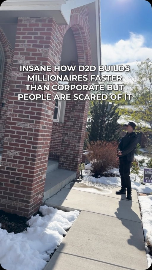 Standing outside a door in the snow while everyone else is comfortable is exactly why this pays what it does.

Most people look at door-to-door and see the rejection, the weather, the commission-only structure, and they walk the other way. The reps who don’t are the ones earning more than the people who thought they made the safer choice. The income is real. The skill is transferable. The ceiling doesn’t exist the way it does in a salary role. And the reps building real money in this industry aren’t doing anything most people couldn’t do; they just decided the discomfort was worth it.

The money was always there. Most people just weren’t willing to knock for it.

Drop a 🔥 if D2D changed what you thought was possible financially.
