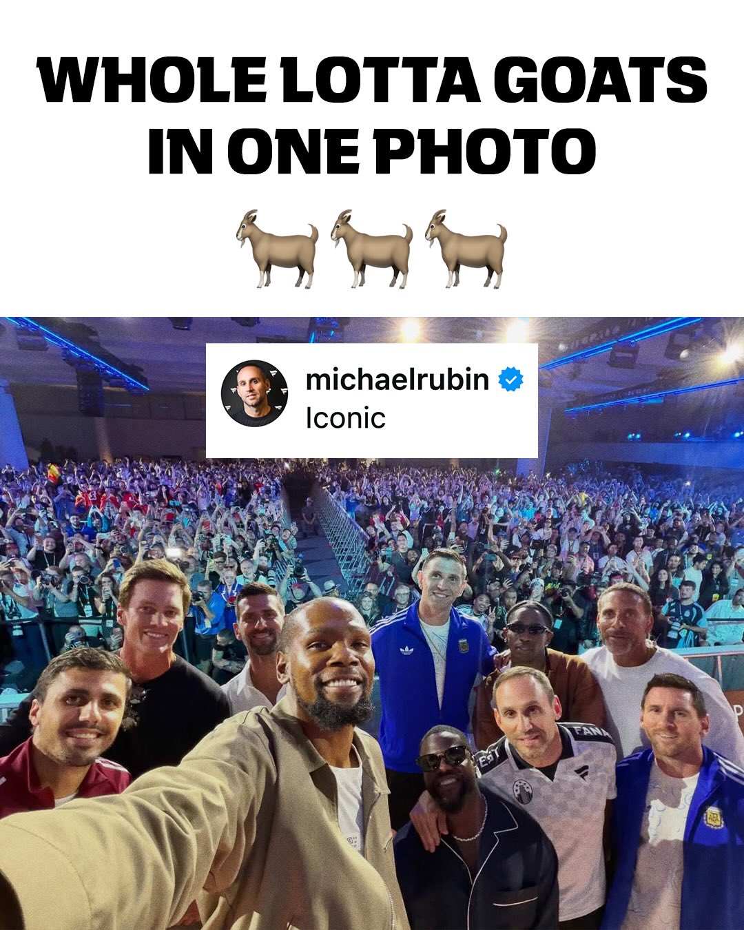 Messi, Brady, KD, Novak and more at Fanatics Fest 🔥

(via @michaelrubin)