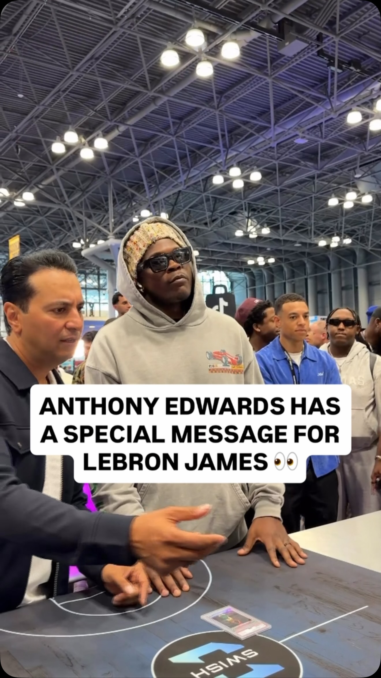 Anthony Edwards went card shopping at Fanatics Fest and had a special message for LeBron James 👀