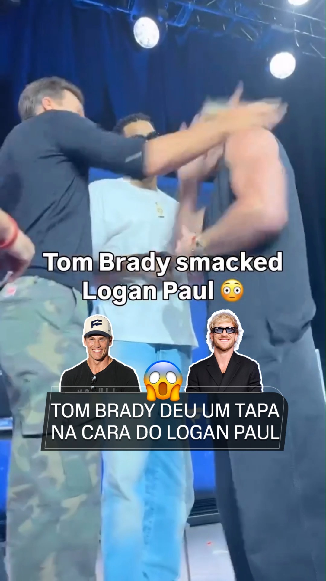 O QUE É ISSO??? 😱 O Tom Brady deu um tapa no rosto de Logan Paul durante evento do WWE e o Karl Anthony Towns teve que separar. Que loucura!

(via @sportscenter  e @wwe)

#ESPNKnockOut