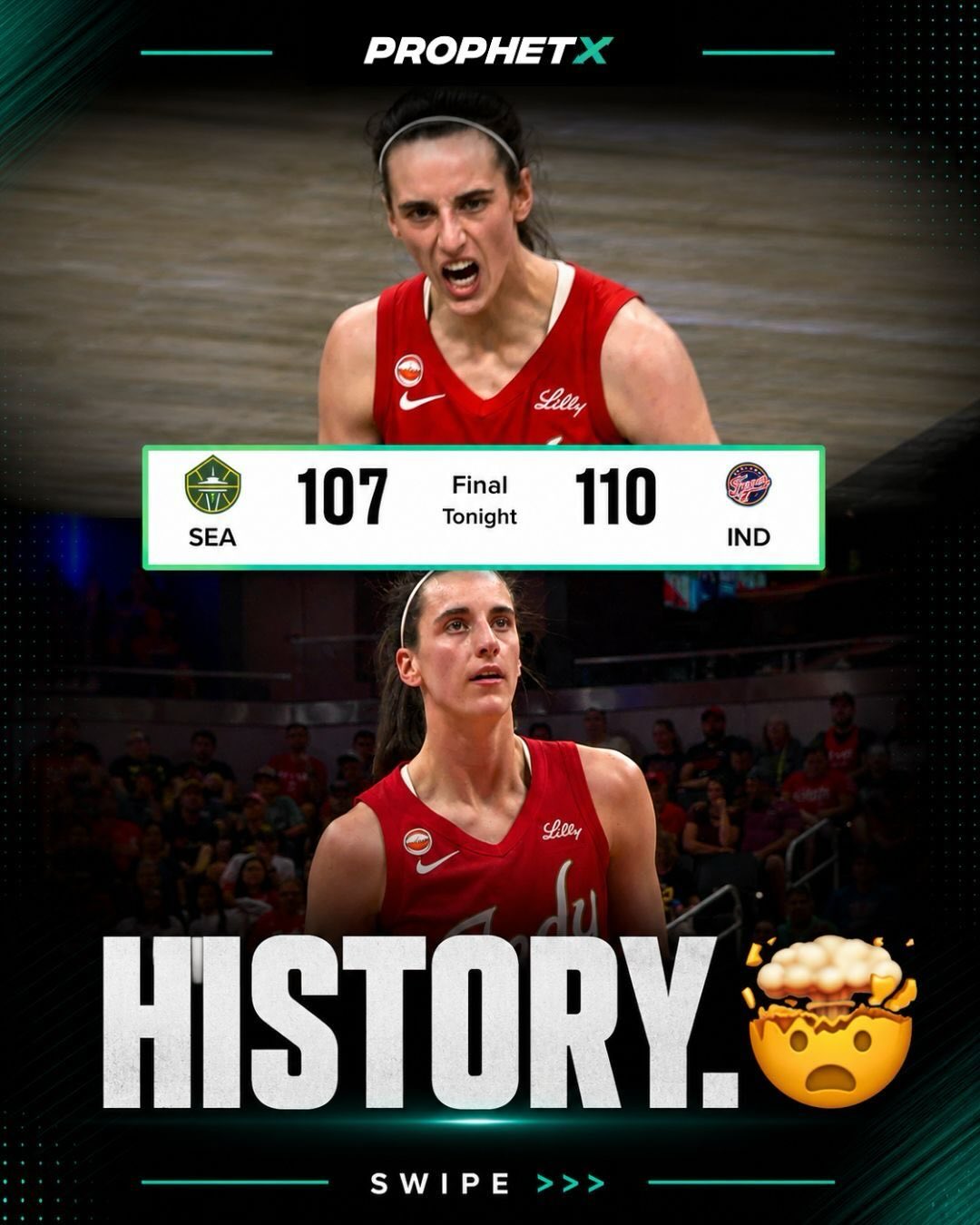 A HISTORIC NIGHT FOR CC! 

Caitlin Clark finishes the W vs the storm wkth 45 points and 10 dimes to become the first player in WNBA history to record 40+ points and 10+ assists in one game! 

#wnba #sportshistory #caitlinclark #fever #explore