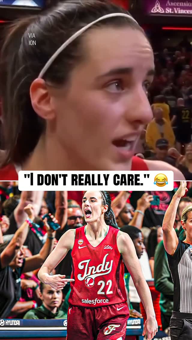 Caitlin Clark after her career-high 45-point performance vs. the Storm 😅👏