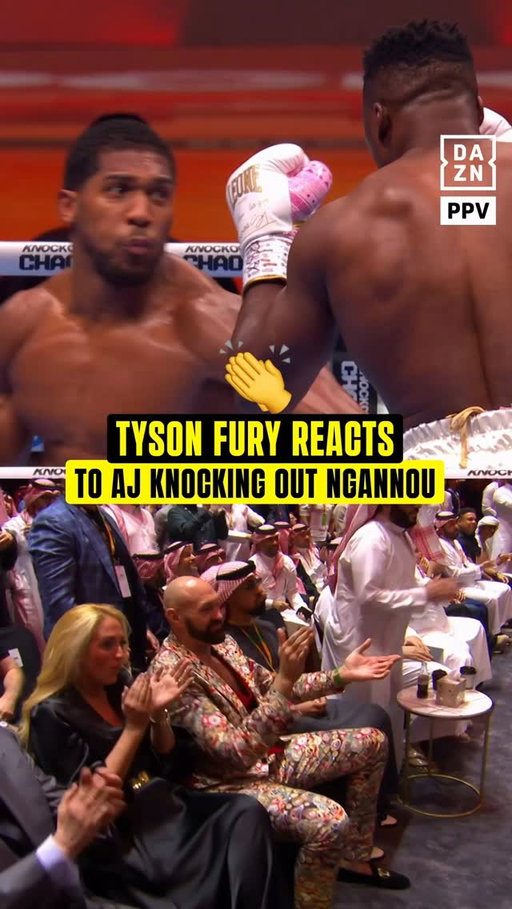 Tyson Fury was very impressed with Anthony Joshua’s KO against Francis Ngannou 👀🍿

AJ & Fury are now closer than ever to finally meeting in the ring ⏳

🎟️ Buy #JoshuaPrenga NOW at DAZN.com | July 25 | Danger Before Destiny ▪️