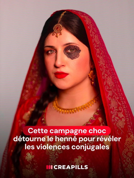 Le henné détourné pour révéler les violences conjugales. En transformant ce symbole du mariage en marqueur des blessures, ONU Femmes met en lumière une réalité souvent passée sous silence : au Pakistan, près de 40 % des femmes mariées sont victimes de violences de la part de leur conjoint. Une campagne d’IMPACT BBDO Dubai (2025). 🙏