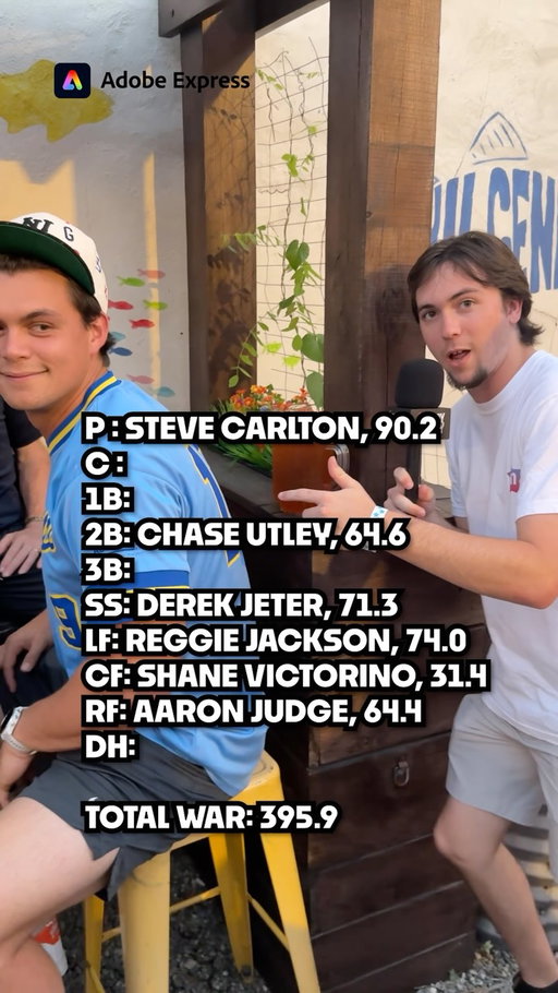 Building a legendary MLB team out of jerseys we see at our watch party. Presented by @adobeexpress #AdobeExpressPartner

#mlb #baseball #yankees #phillies