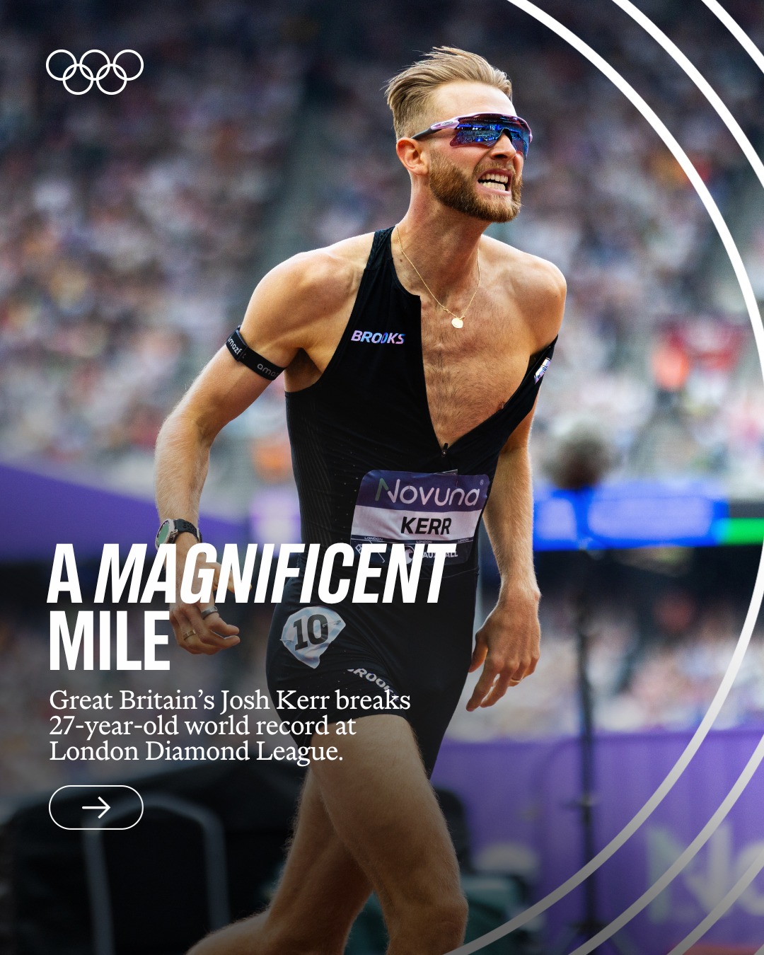 History made 🔥

Great Britain's Josh Kerr roars to a world record in the men's mile, snapping a 27-year record in 3:42.66 at the London #DiamondLeague.

#LondonDL
