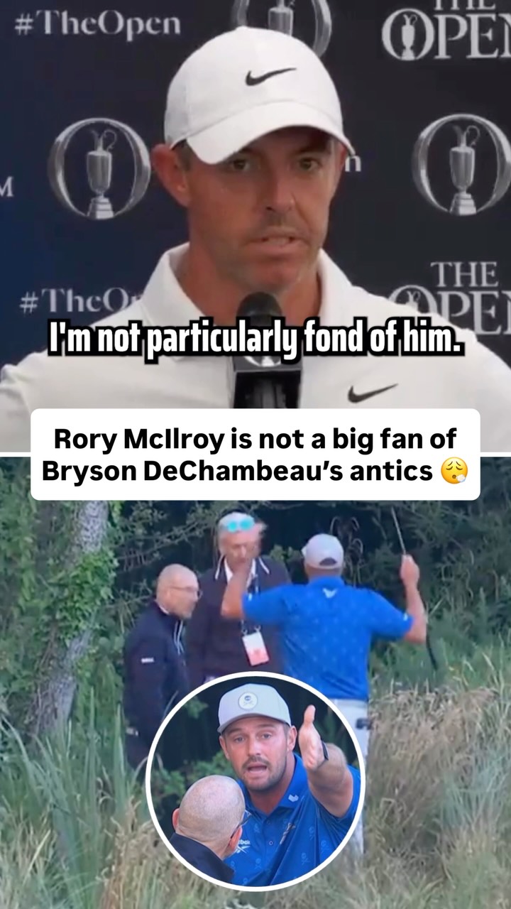 Rory McIlroy did not hold back when asked about Bryson DeChambeau’s antics after Bryson received a two-stroke penalty for improving his lie during the second round of The Open Championship 👀

(🎥 via pmcdonaldCBS / X)