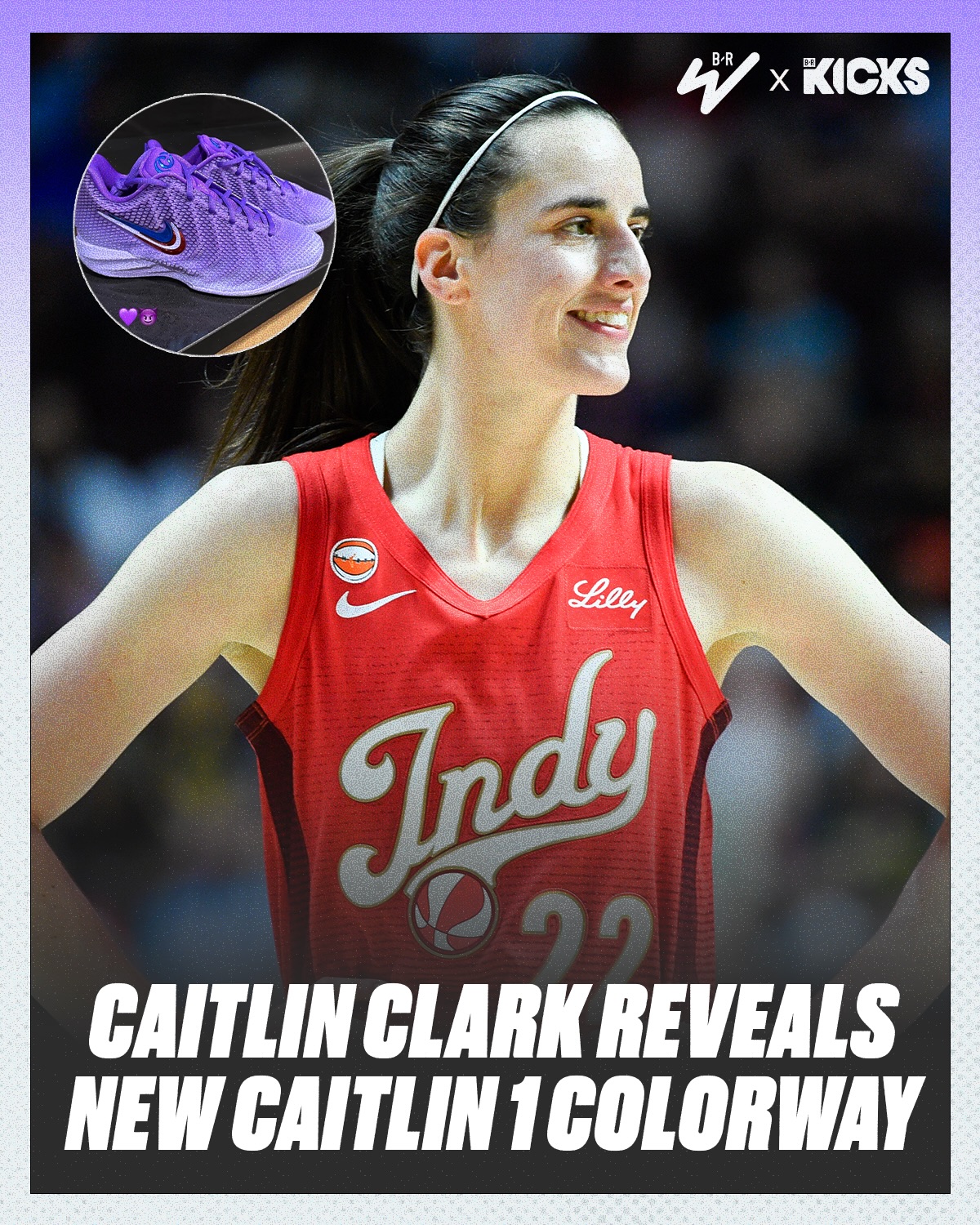 Caitlin Clark took to IG to reveal another Nike Caitlin 1 colorway in purple 👀

(via @caitlinclark22)