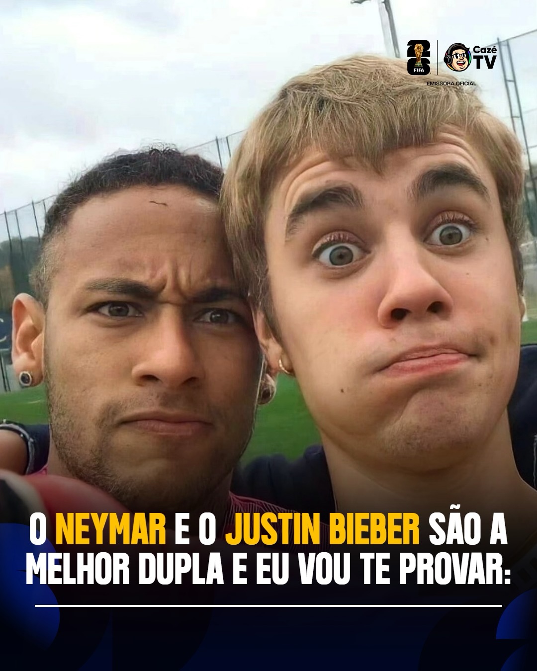 NEYMAR 🤝 JUSTIN BIEBER

O que esses dois VIVERAM, eu não bebi de água, pqp... simplesmente a melhor dupla (e mais inesperada) do mundo 🤩🤣

E amanhã tem Bieber no #HalftimeShow da final da Copa do Mundo!

#CoberturaCazéTV #cztv04 #Original #Neymar #JustinBieber