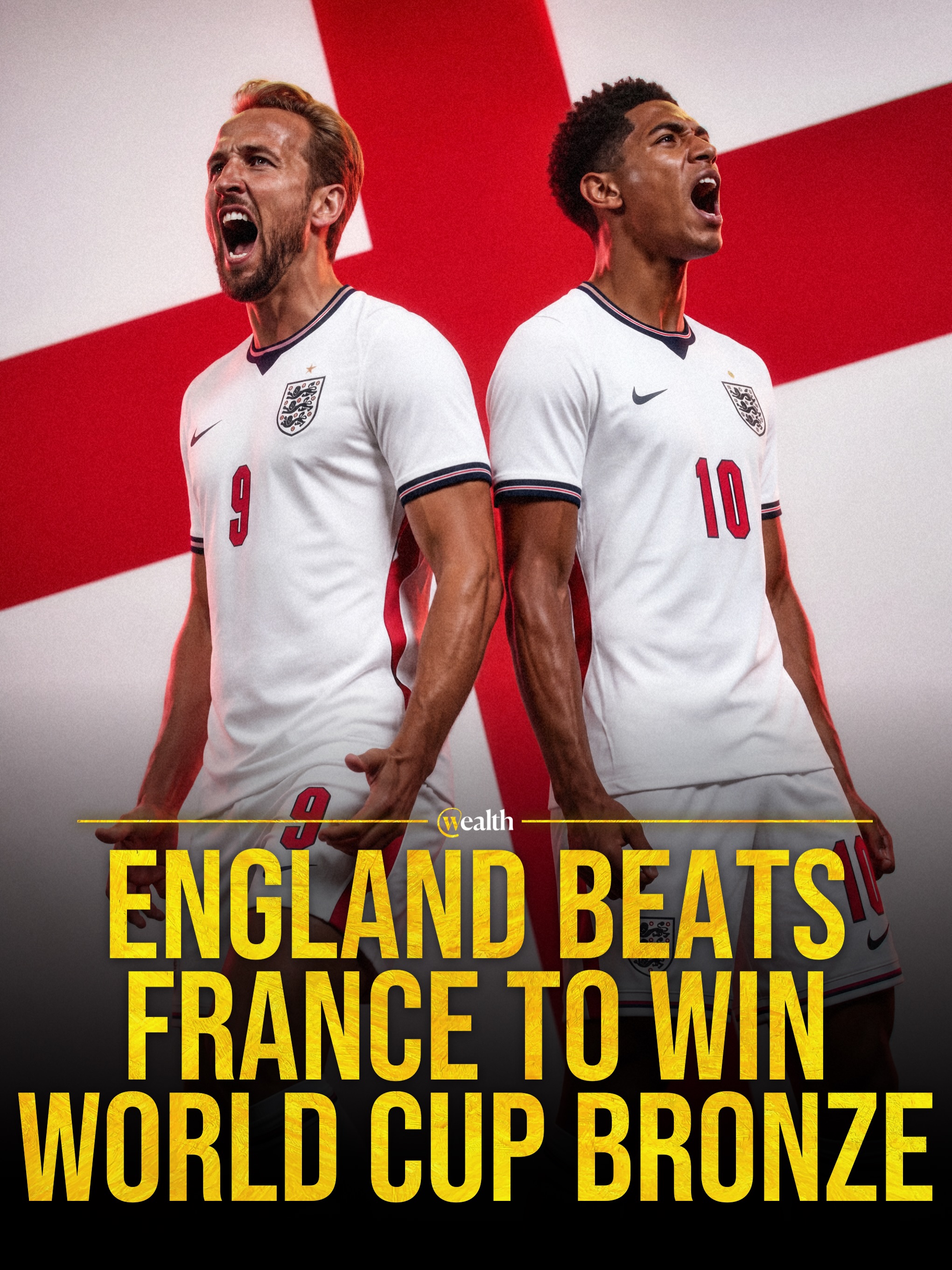 England beat France to secure its first World Cup bronze medal. 🥉⚽️

The victory gave England’s men third place for the first time and their best finish since winning the tournament in 1966. England had previously lost the third-place match in 1990 and 2018.

Captain Harry Kane also earned his first World Cup medal as England reached the podium for only the second time.

#England #ThreeLions #WorldCup #HarryKane #Football