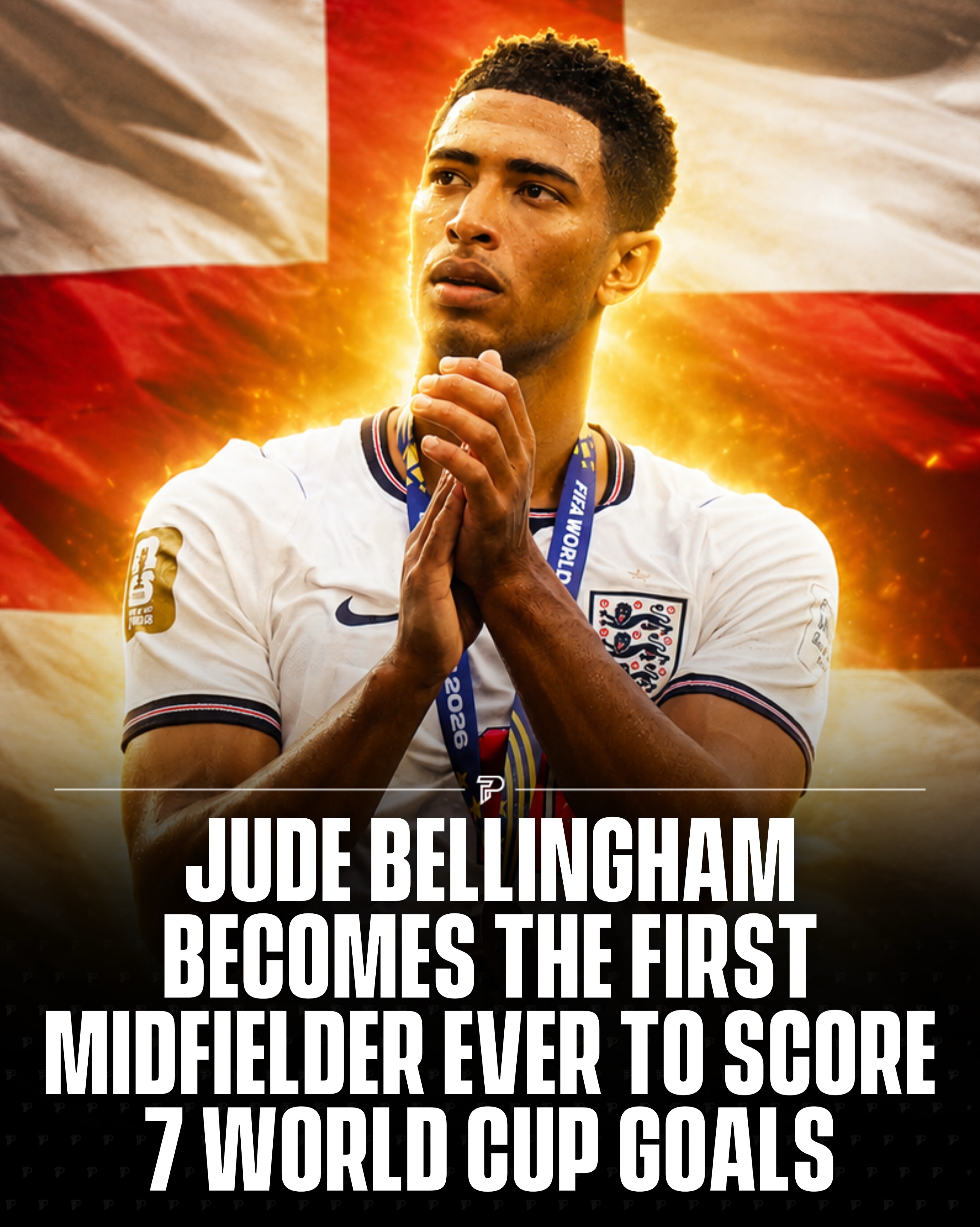Jude Bellingham has officially made FIFA World Cup history. 🌍🏆

The England star became the first midfielder ever to score seven goals in World Cup history, reaching the milestone with his goal against France in the third-place playoff.

Another incredible achievement for one of football’s brightest stars. 🏴󠁧󠁢󠁥󠁮󠁧󠁿 

#Pubity #Viral #WorldCup #WorldCup2026