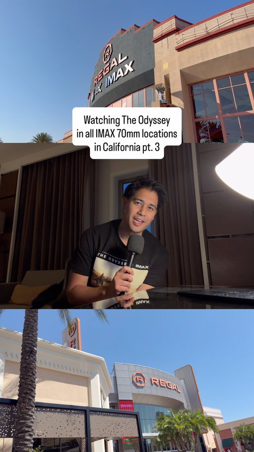 Part 3 of 4 🎞️ Almost there! Watching The Odyssey in all IMAX 70mm locations in California. 

#TheOdyssey #IMAX #Movies #Challenge