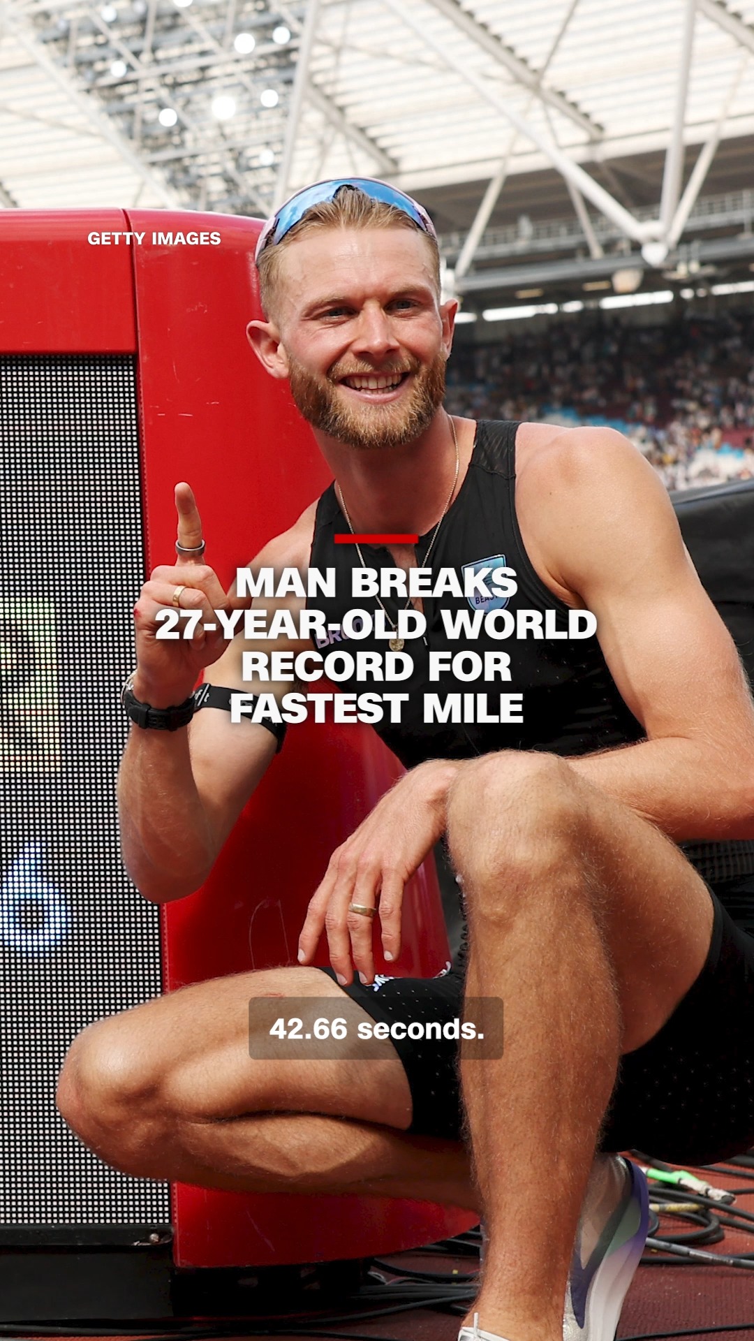 28-year-old British runner Josh Kerr set a new world record for the fastest mile during a race at London Stadium on Saturday. Kerr completed the mile in 3 minutes and 42.66 seconds, beating the previous record Moroccan runner Hicham El Guerrouj held for 27 years.