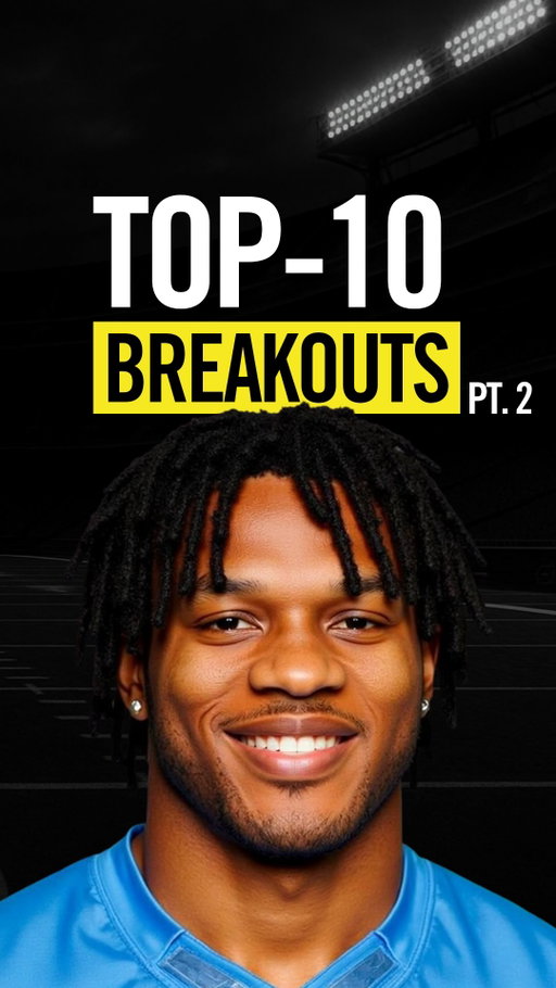 ⬇️ Comment “MVP” for my Top-150

Top-10 Fantasy Breakouts (Part 2)

I’m risking my house on these 5 players to break out in fantasy... but last year we took Drake Maye, Emeka Egbuka, and Javonte Williams in this exact video, so listen up.

Number 5 = Tyler Shough.
Closed the season on fire with three straight 270-yard games...
Now he gets a full offseason as the starter with upgraded weapons.
At his ADP, the value is ridiculous.

Number 4 = Josh Downs.
Finished outside the top-40 in total targets, but still earned them at an elite per-route rate from the slot...
Now that Michael Pittman is gone, the volume is only going up.

Number 3 = Isaiah Likely.
Signed a deal to reunite with John Harbaugh in New York...
Wan’Dale Robinson’s 140 targets are up for grabs.
In line for full-time snaps and a favorable TE schedule, Likely suddenly has real TE1 upside.

Number 2 = Christian Watson.
Over his 10 healthy games, he ranked top-4 in yards per route run, yards per target, and yards per catch...
That’s not a fluke — that’s just efficiency.
His top-2 target competitors are gone, and the team paid him instead.
Watson finally has a path to true alpha status.

But the number 1 breakout?
It’s Omarion Hampton.

#FantasyFootball
#FantasyFootballAdvice
#FantasyFootballDraft
#FantasyFootballTips
#FantasyFootballLeague