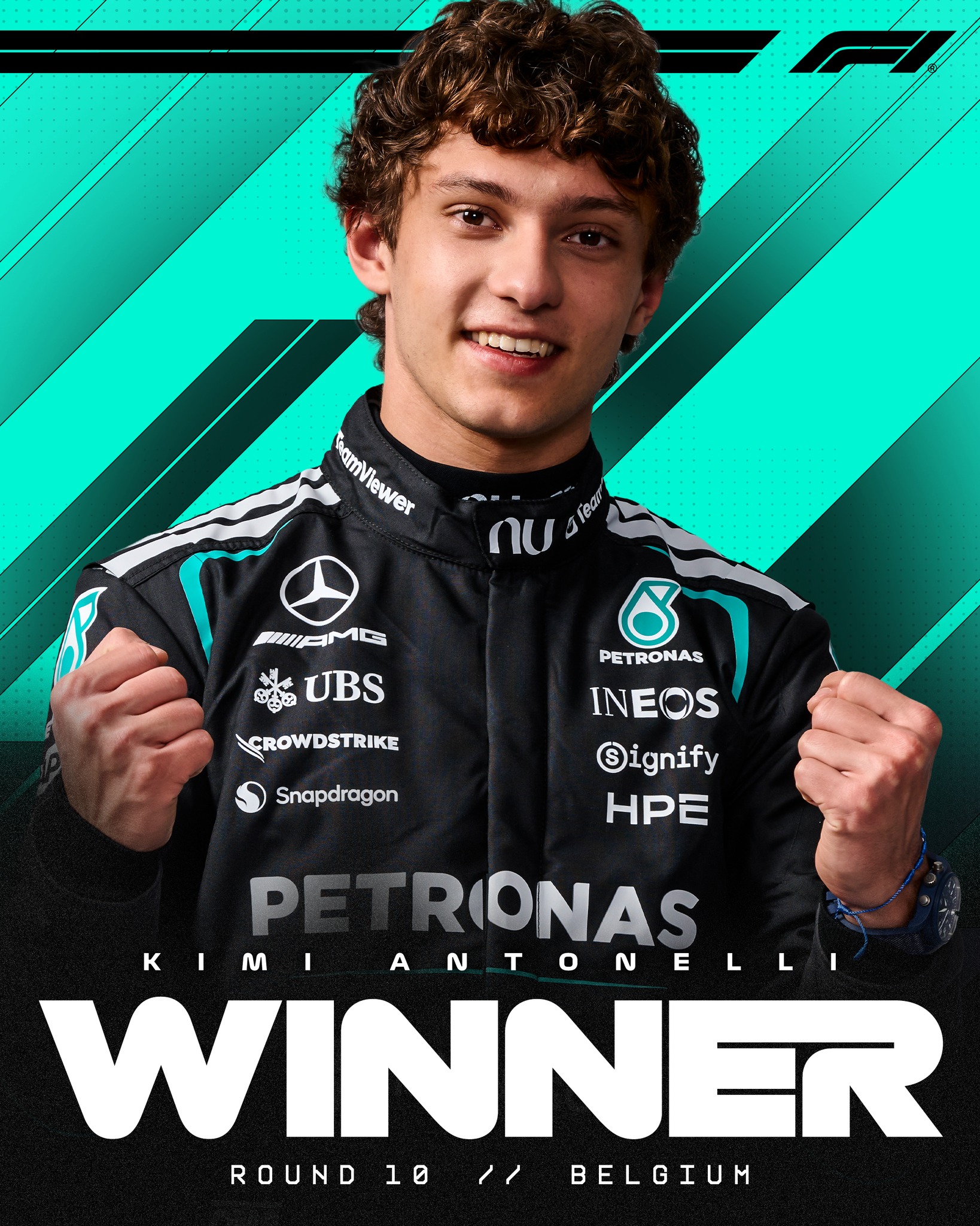 KIMI ANTONELLI WINS AT SPA-FRANCORCHAMPS! 👏👏

He worked hard for that one! 😮‍💨

#F1 #Formula1 #BelgianGP