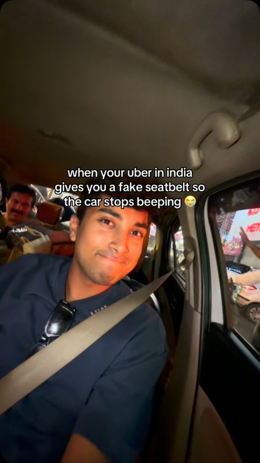 like no thank you I’ll just wear my seatbelt 🤠🇮🇳 

#india #travelvlog #cars #newjersey #bangalore