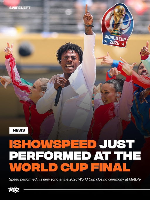 #IShowSpeed just took the stage at the 2026 FIFA World Cup closing ceremony at MetLife Stadium‼️🔥

He performed his new song "World Cup (Champions)" 🏆⚽️

Did y'all catch his performance⁉️